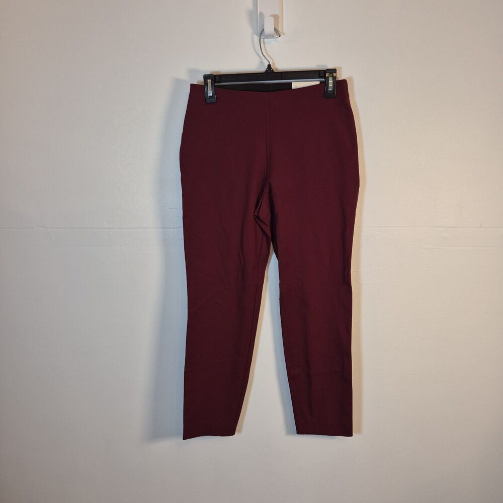A New Day Women's Skinny Ankle Pants Size 6 Burgundy High Rise Stretch